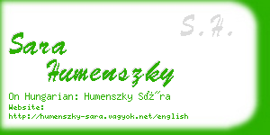 sara humenszky business card